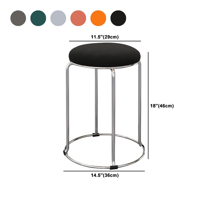 Contemporary Standard Ottoman Velvet Scratch Resistant Whole Colored Round Ottoman Clearhalo 'furn' 'furn_ottomans_poufs' 'Furniture' 'Living Room Furniture' 'Ottomans & Poufs' 'ottomans_poufs' 5865734