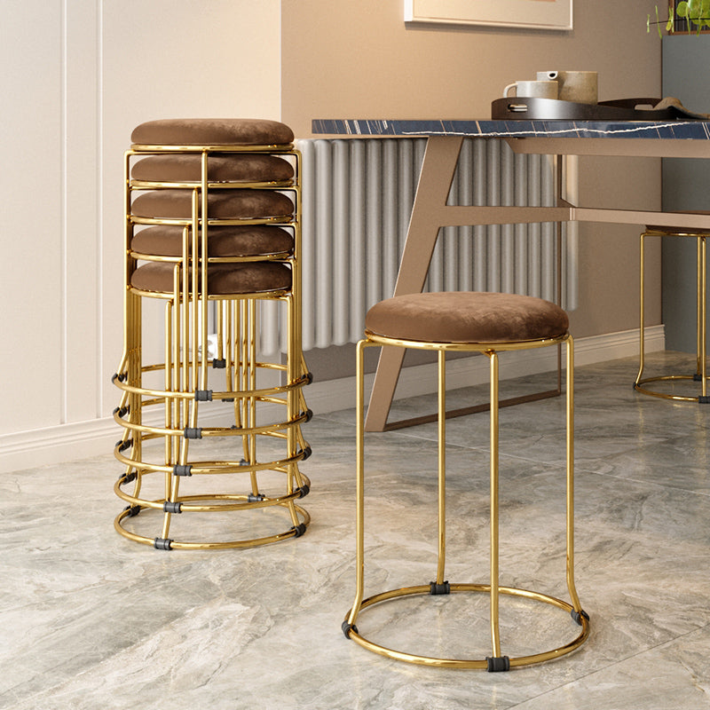 Gorgeous Standard Ottoman Pure Color Stain Resistant Velvet Footstool Ottoman Brown 1 Piece Clearhalo 'furn' 'furn_ottomans_poufs' 'Furniture' 'Living Room Furniture' 'Ottomans & Poufs' 'ottomans_poufs' 5865759