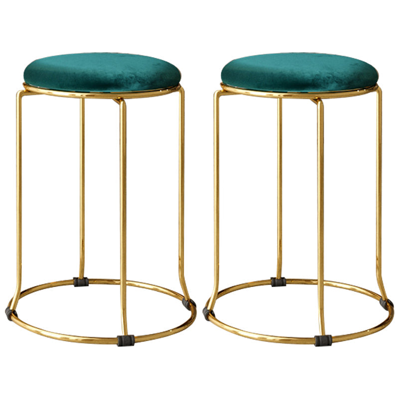 Gorgeous Standard Ottoman Pure Color Stain Resistant Velvet Footstool Ottoman Green 2 Piece Set Clearhalo 'furn' 'furn_ottomans_poufs' 'Furniture' 'Living Room Furniture' 'Ottomans & Poufs' 'ottomans_poufs' 5865778