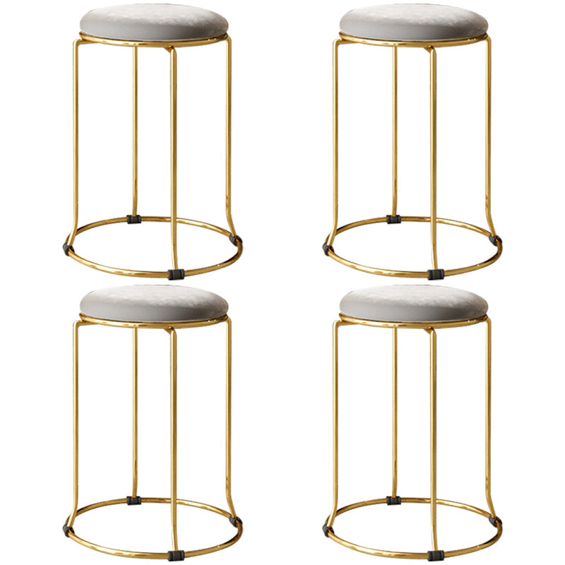 Gorgeous Standard Ottoman Pure Color Stain Resistant Velvet Footstool Ottoman Grey 4 Piece Set Clearhalo 'furn' 'furn_ottomans_poufs' 'Furniture' 'Living Room Furniture' 'Ottomans & Poufs' 'ottomans_poufs' 5865782