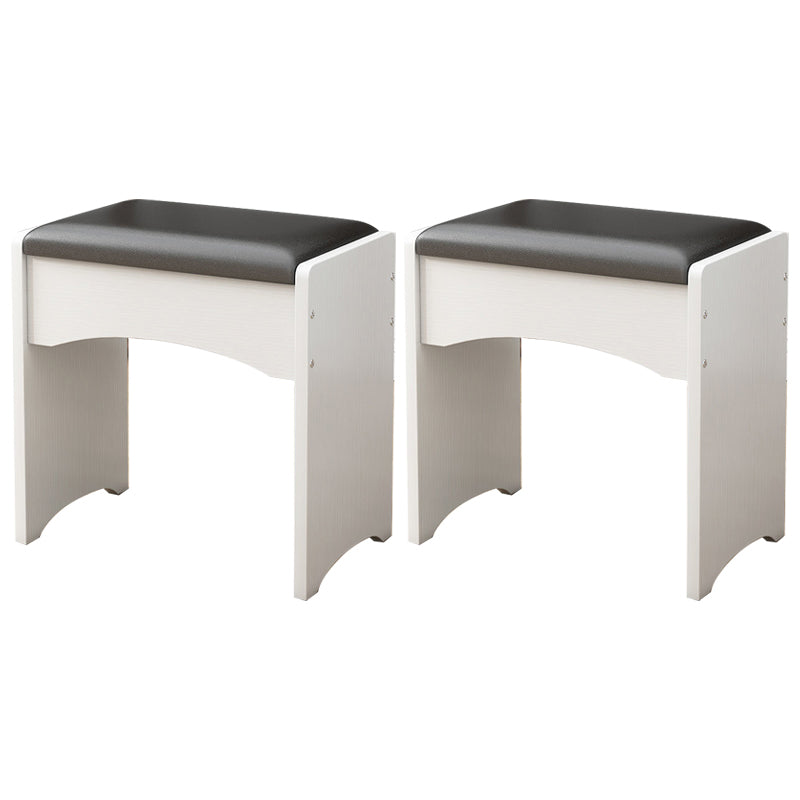 Modern PU Leather Ottoman Plain Rectangle Wood Frame Fade Resistant Target Pouf Black-White 2 Piece Set Clearhalo 'furn' 'furn_ottomans_poufs' 'Furniture' 'Living Room Furniture' 'Ottomans & Poufs' 'ottomans_poufs' 5865795