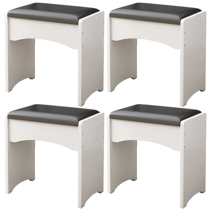 Modern PU Leather Ottoman Plain Rectangle Wood Frame Fade Resistant Target Pouf Black-White 4 Piece Set Clearhalo 'furn' 'furn_ottomans_poufs' 'Furniture' 'Living Room Furniture' 'Ottomans & Poufs' 'ottomans_poufs' 5865797