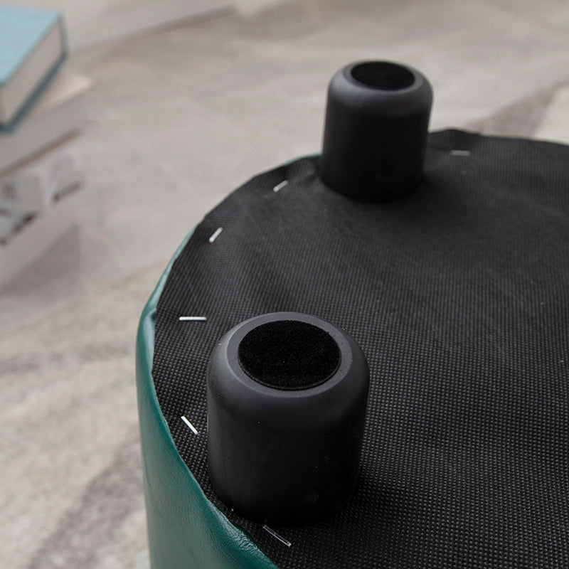 Círculo de círculo otomano resistente a las manchas modernas Cubo de cuero amarillo