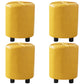 Modern Stain Resistant Ottoman Circle Shape Yellow Leather Cube