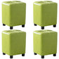 Modern Stain Resistant Ottoman Circle Shape Yellow Leather Cube