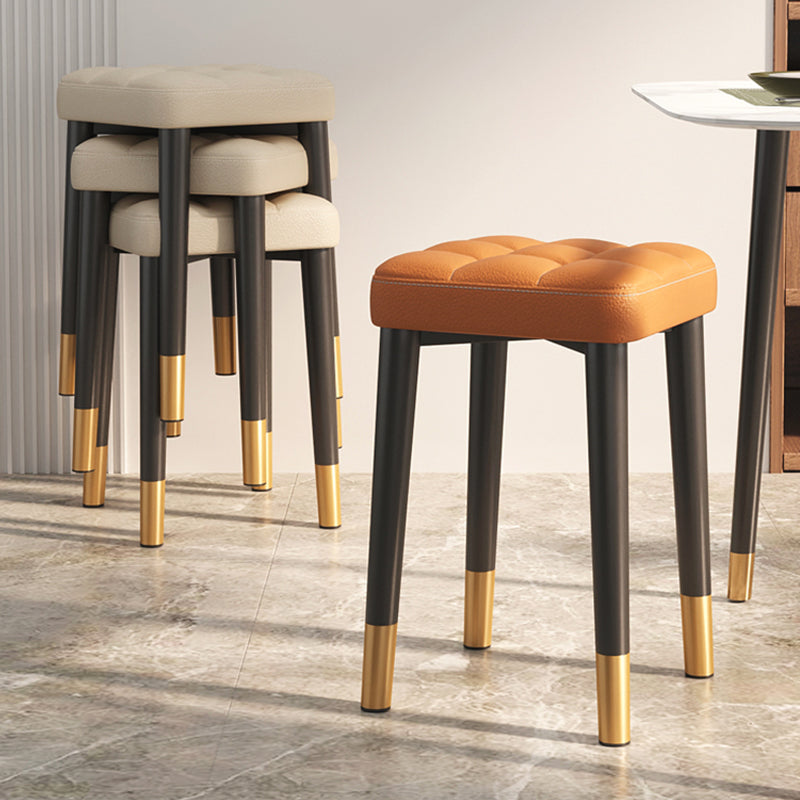 Moderner PU Leder Boucle Pouf Plattenquadrat