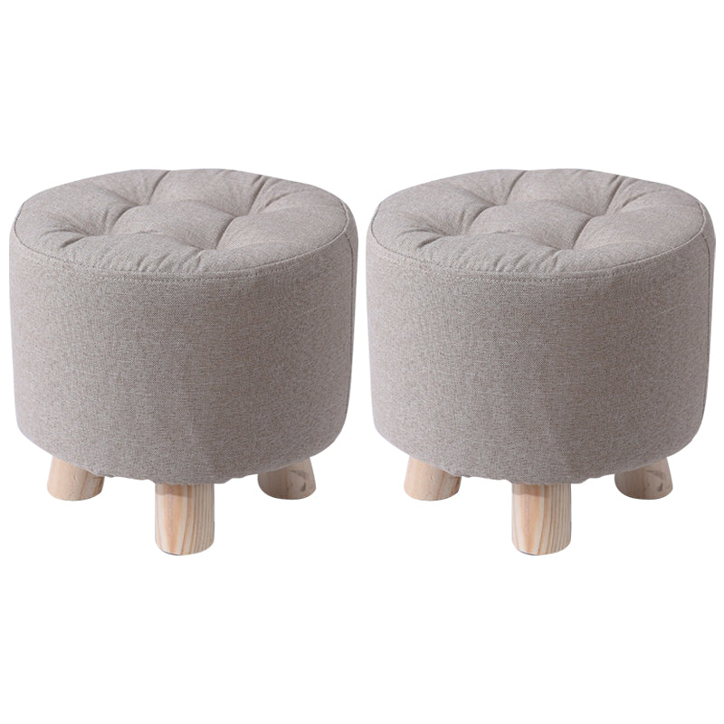 Otomana de algodón gris de algodón gris de forma redonda de forma redonda resistente a la lágrima contemporánea