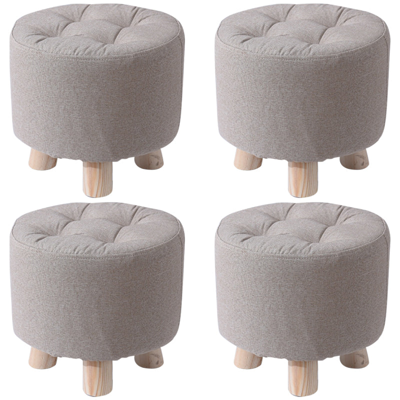 Otomana de algodón gris de algodón gris de forma redonda de forma redonda resistente a la lágrima contemporánea