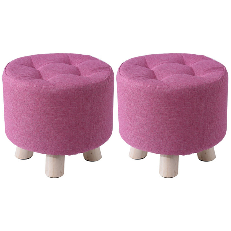 Otomana de algodón gris de algodón gris de forma redonda de forma redonda resistente a la lágrima contemporánea