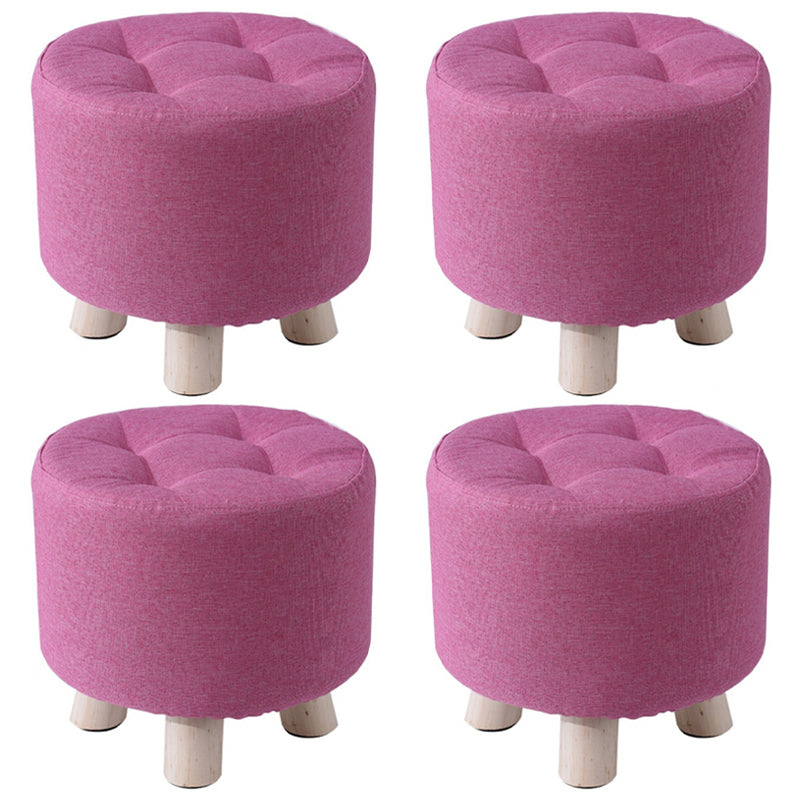 Otomana de algodón gris de algodón gris de forma redonda de forma redonda resistente a la lágrima contemporánea