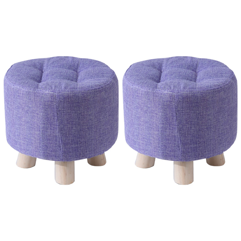 Otomana de algodón gris de algodón gris de forma redonda de forma redonda resistente a la lágrima contemporánea