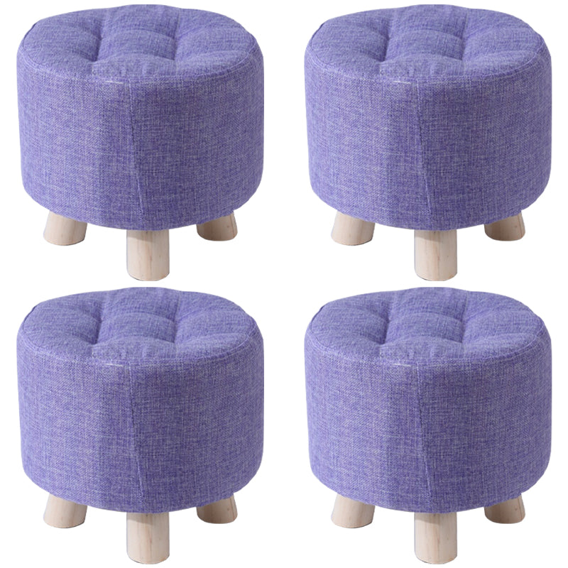 Otomana de algodón gris de algodón gris de forma redonda de forma redonda resistente a la lágrima contemporánea