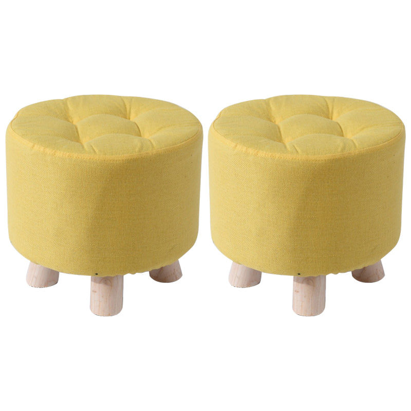 Otomana de algodón gris de algodón gris de forma redonda de forma redonda resistente a la lágrima contemporánea