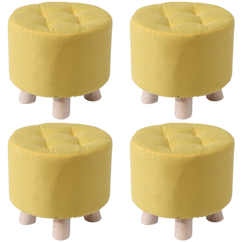 Otomana de algodón gris de algodón gris de forma redonda de forma redonda resistente a la lágrima contemporánea