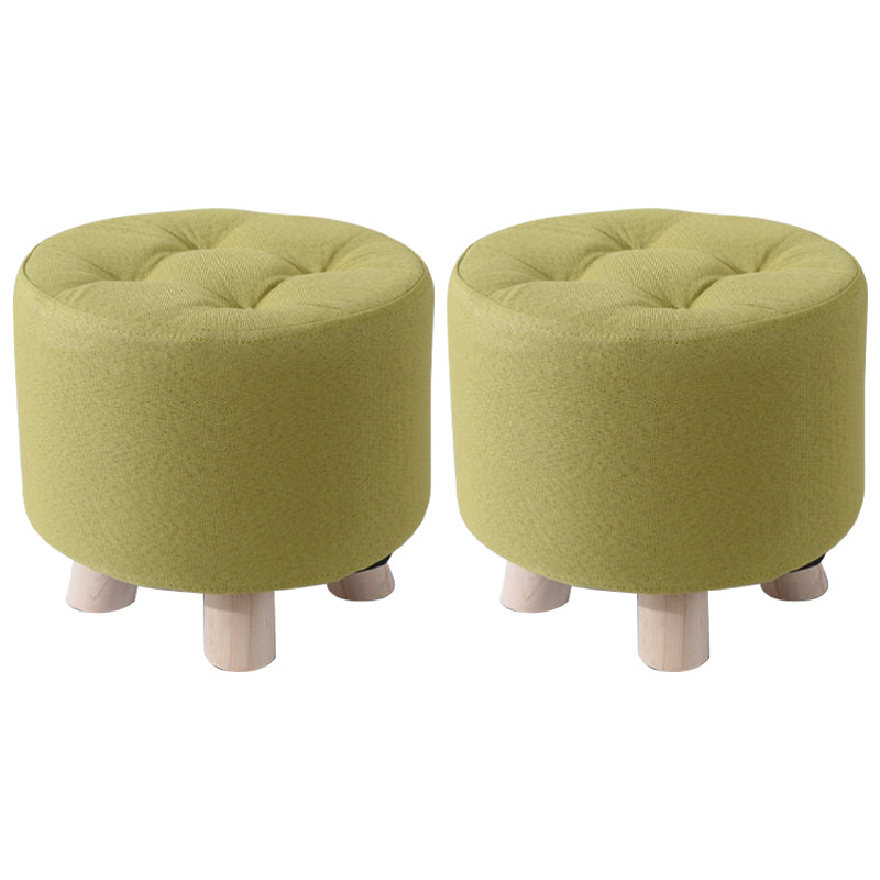 Otomana de algodón gris de algodón gris de forma redonda de forma redonda resistente a la lágrima contemporánea