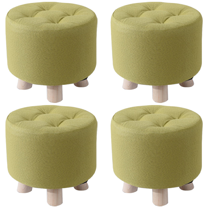 Otomana de algodón gris de algodón gris de forma redonda de forma redonda resistente a la lágrima contemporánea