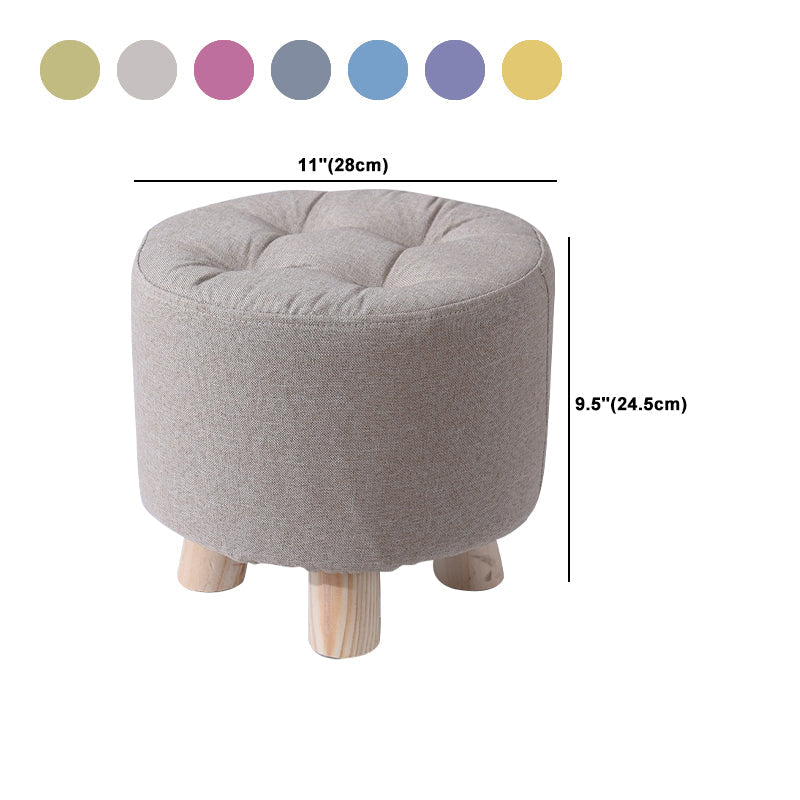 Otomana de algodón gris de algodón gris de forma redonda de forma redonda resistente a la lágrima contemporánea