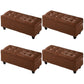 Traditional Faux Leather Ottoman Plian Tufted Nailhead Trim Rectangle Ottoman with Storage Dark Brown 4 Piece Set Clearhalo 'furn' 'furn_ottomans_poufs' 'Furniture' 'Living Room Furniture' 'Ottomans & Poufs' 'ottomans_poufs' 5866029