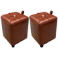 Contemporary PU Leather Pouf Chair Plain Square Tufted Water Resistant Target Pouf 11"L x 11"W x 16"H Brown 2 Piece Set Clearhalo 'furn' 'furn_ottomans_poufs' 'Furniture' 'Living Room Furniture' 'Ottomans & Poufs' 'ottomans_poufs' 5866111