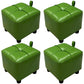 Contemporary PU Leather Pouf Chair Plain Square Tufted Water Resistant Target Pouf 11"L x 11"W x 10"H Green 4 Piece Set Clearhalo 'furn' 'furn_ottomans_poufs' 'Furniture' 'Living Room Furniture' 'Ottomans & Poufs' 'ottomans_poufs' 5866124