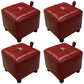 Contemporary PU Leather Pouf Chair Plain Square Tufted Water Resistant Target Pouf 11"L x 11"W x 10"H Burgundy 4 Piece Set Clearhalo 'furn' 'furn_ottomans_poufs' 'Furniture' 'Living Room Furniture' 'Ottomans & Poufs' 'ottomans_poufs' 5866133