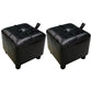 Contemporary PU Leather Pouf Chair Plain Square Tufted Water Resistant Target Pouf 11"L x 11"W x 10"H Black 2 Piece Set Clearhalo 'furn' 'furn_ottomans_poufs' 'Furniture' 'Living Room Furniture' 'Ottomans & Poufs' 'ottomans_poufs' 5866141