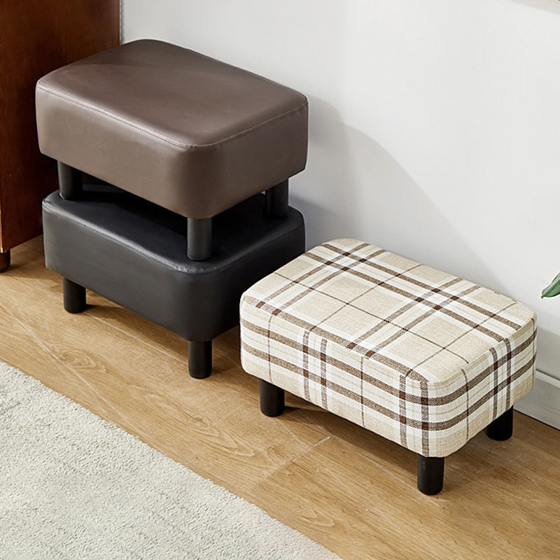 Contemporary Ottoman Faux Leather Upholstered Rectangle Ottoman Clearhalo 'furn' 'furn_ottomans_poufs' 'Furniture' 'Living Room Furniture' 'Ottomans & Poufs' 'ottomans_poufs' 5866161
