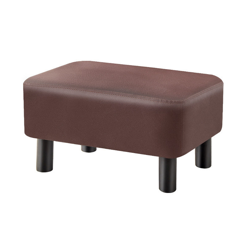 Contemporary Ottoman Faux Leather Upholstered Rectangle Ottoman Brown 1 Piece Clearhalo 'furn' 'furn_ottomans_poufs' 'Furniture' 'Living Room Furniture' 'Ottomans & Poufs' 'ottomans_poufs' 5866162