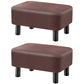 Contemporary Ottoman Faux Leather Upholstered Rectangle Ottoman Brown 2 Piece Set Clearhalo 'furn' 'furn_ottomans_poufs' 'Furniture' 'Living Room Furniture' 'Ottomans & Poufs' 'ottomans_poufs' 5866163