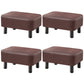 Contemporary Ottoman Faux Leather Upholstered Rectangle Ottoman Brown 4 Piece Set Clearhalo 'furn' 'furn_ottomans_poufs' 'Furniture' 'Living Room Furniture' 'Ottomans & Poufs' 'ottomans_poufs' 5866166