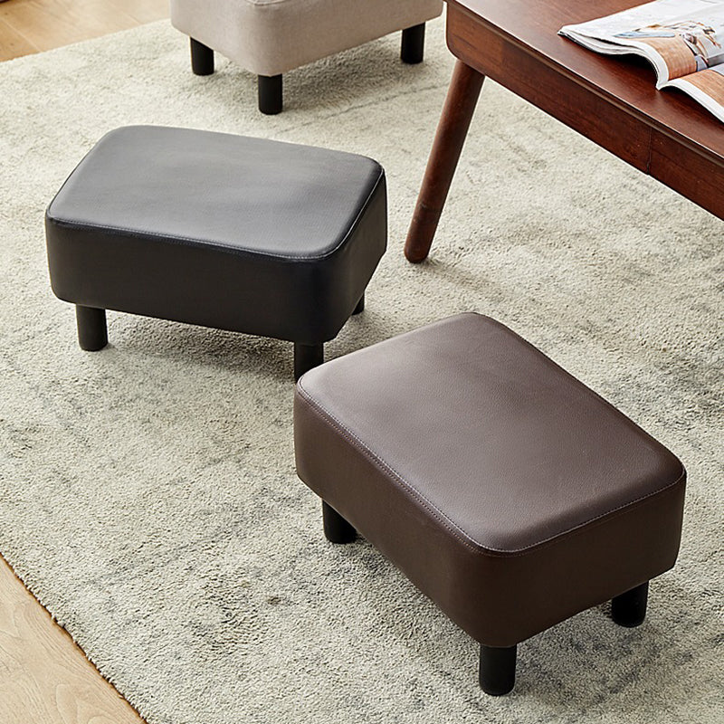 Contemporary Ottoman Faux Leather Upholstered Rectangle Ottoman Clearhalo 'furn' 'furn_ottomans_poufs' 'Furniture' 'Living Room Furniture' 'Ottomans & Poufs' 'ottomans_poufs' 5866167