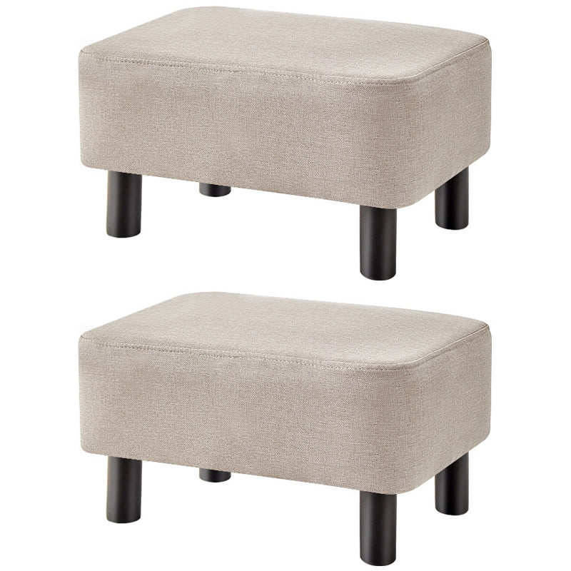 Contemporary Ottoman Faux Leather Upholstered Rectangle Ottoman White 2 Piece Set Clearhalo 'furn' 'furn_ottomans_poufs' 'Furniture' 'Living Room Furniture' 'Ottomans & Poufs' 'ottomans_poufs' 5866169