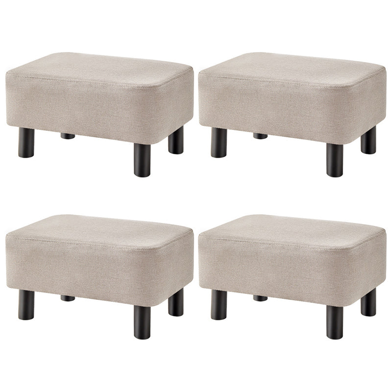 Contemporary Ottoman Faux Leather Upholstered Rectangle Ottoman White 4 Piece Set Clearhalo 'furn' 'furn_ottomans_poufs' 'Furniture' 'Living Room Furniture' 'Ottomans & Poufs' 'ottomans_poufs' 5866171