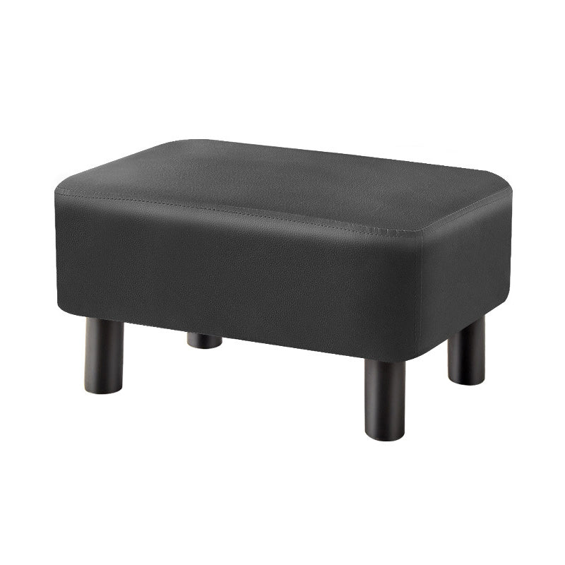 Contemporary Ottoman Faux Leather Upholstered Rectangle Ottoman Black 1 Piece Clearhalo 'furn' 'furn_ottomans_poufs' 'Furniture' 'Living Room Furniture' 'Ottomans & Poufs' 'ottomans_poufs' 5866173