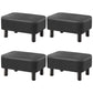 Contemporary Ottoman Faux Leather Upholstered Rectangle Ottoman Black 4 Piece Set Clearhalo 'furn' 'furn_ottomans_poufs' 'Furniture' 'Living Room Furniture' 'Ottomans & Poufs' 'ottomans_poufs' 5866177