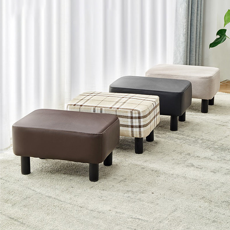 Contemporary Ottoman Faux Leather Upholstered Rectangle Ottoman Clearhalo 'furn' 'furn_ottomans_poufs' 'Furniture' 'Living Room Furniture' 'Ottomans & Poufs' 'ottomans_poufs' 5866179