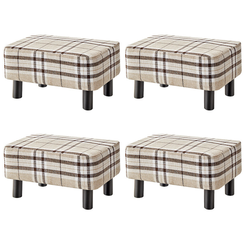 Contemporary Ottoman Faux Leather Upholstered Rectangle Ottoman Black White 4 Piece Set Clearhalo 'furn' 'furn_ottomans_poufs' 'Furniture' 'Living Room Furniture' 'Ottomans & Poufs' 'ottomans_poufs' 5866183