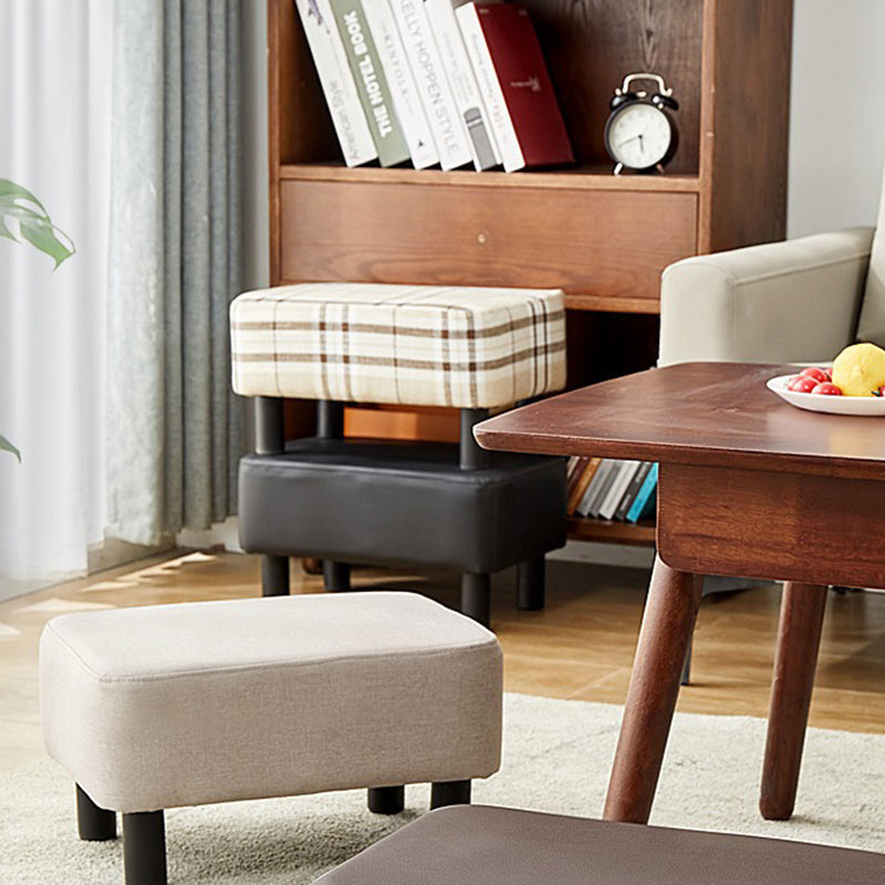 Contemporary Ottoman Faux Leather Upholstered Rectangle Ottoman Clearhalo 'furn' 'furn_ottomans_poufs' 'Furniture' 'Living Room Furniture' 'Ottomans & Poufs' 'ottomans_poufs' 5866184