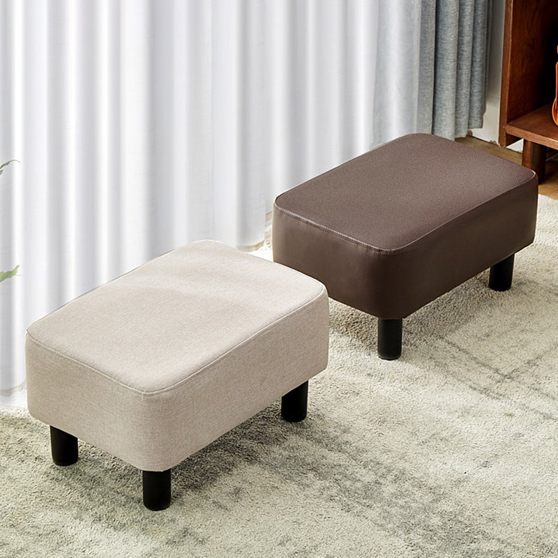 Contemporary Ottoman Faux Leather Upholstered Rectangle Ottoman Clearhalo 'furn' 'furn_ottomans_poufs' 'Furniture' 'Living Room Furniture' 'Ottomans & Poufs' 'ottomans_poufs' 5866185