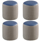 Modern Water Resistant Ottoman Circle Shape Orange Genuine Leather Cube 12.6"L x 12.6"W x 12.6"H Dark Blue 4 Piece Set Clearhalo 'furn' 'furn_ottomans_poufs' 'Furniture' 'Living Room Furniture' 'Ottomans & Poufs' 'ottomans_poufs' 5866193