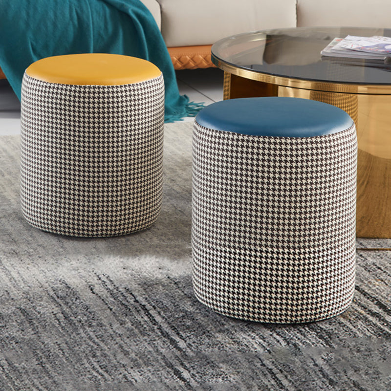 Modern Water Resistant Ottoman Circle Shape Orange Genuine Leather Cube Clearhalo 'furn' 'furn_ottomans_poufs' 'Furniture' 'Living Room Furniture' 'Ottomans & Poufs' 'ottomans_poufs' 5866194