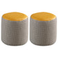 Modern Water Resistant Ottoman Circle Shape Orange Genuine Leather Cube 12.6"L x 12.6"W x 12.6"H Yellow 2 Piece Set Clearhalo 'furn' 'furn_ottomans_poufs' 'Furniture' 'Living Room Furniture' 'Ottomans & Poufs' 'ottomans_poufs' 5866204