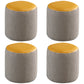 Modern Water Resistant Ottoman Circle Shape Orange Genuine Leather Cube 12.6"L x 12.6"W x 12.6"H Yellow 4 Piece Set Clearhalo 'furn' 'furn_ottomans_poufs' 'Furniture' 'Living Room Furniture' 'Ottomans & Poufs' 'ottomans_poufs' 5866205