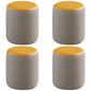 Modern Water Resistant Ottoman Circle Shape Orange Genuine Leather Cube 14"L x 14"W x 16"H Yellow 4 Piece Set Clearhalo 'furn' 'furn_ottomans_poufs' 'Furniture' 'Living Room Furniture' 'Ottomans & Poufs' 'ottomans_poufs' 5866209