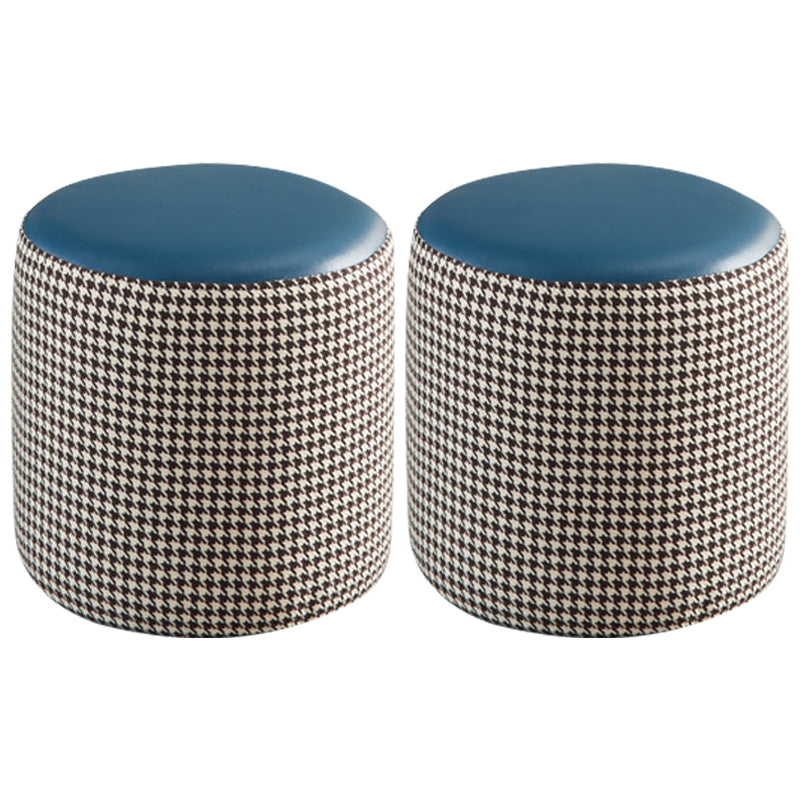 Modern Water Resistant Ottoman Circle Shape Orange Genuine Leather Cube 12.6"L x 12.6"W x 12.6"H Blue-Green 2 Piece Set Clearhalo 'furn' 'furn_ottomans_poufs' 'Furniture' 'Living Room Furniture' 'Ottomans & Poufs' 'ottomans_poufs' 5866217