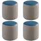 Modern Water Resistant Ottoman Circle Shape Orange Genuine Leather Cube 12.6"L x 12.6"W x 12.6"H Blue-Green 4 Piece Set Clearhalo 'furn' 'furn_ottomans_poufs' 'Furniture' 'Living Room Furniture' 'Ottomans & Poufs' 'ottomans_poufs' 5866218