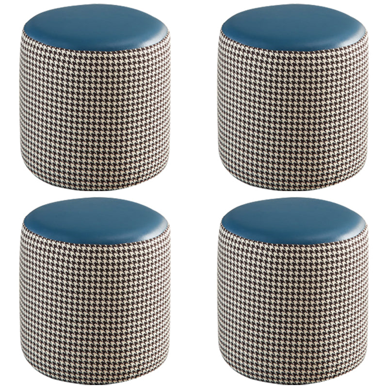 Modern Water Resistant Ottoman Circle Shape Orange Genuine Leather Cube 12.6"L x 12.6"W x 12.6"H Blue-Green 4 Piece Set Clearhalo 'furn' 'furn_ottomans_poufs' 'Furniture' 'Living Room Furniture' 'Ottomans & Poufs' 'ottomans_poufs' 5866218