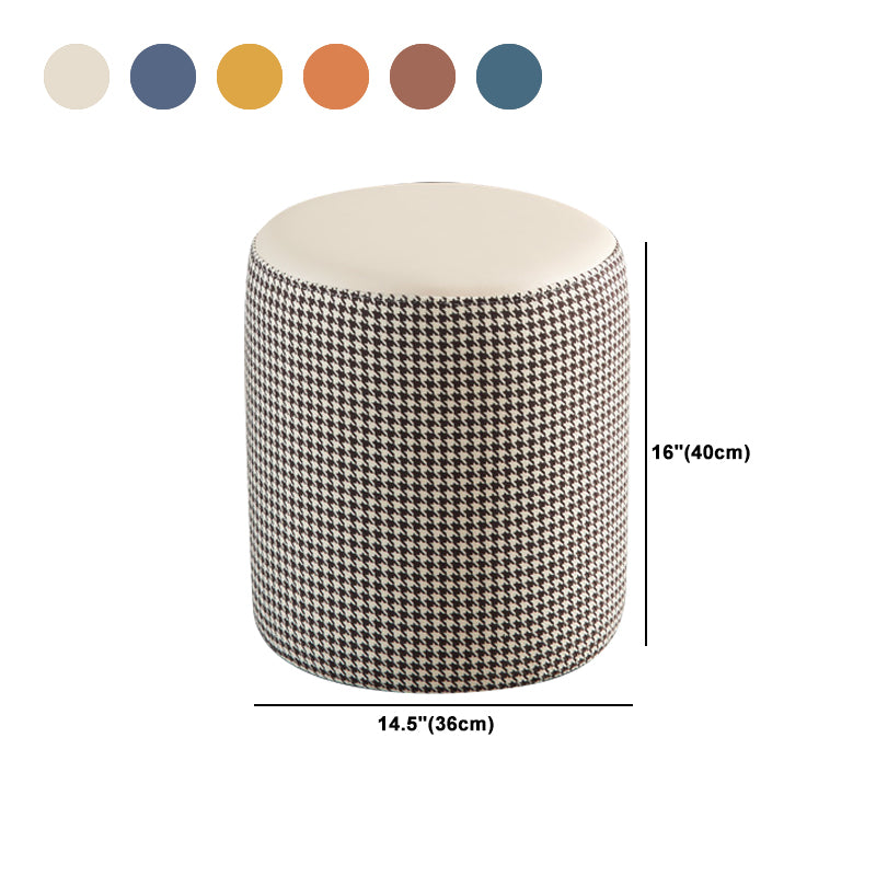 Modern Water Resistant Ottoman Circle Shape Orange Genuine Leather Cube Clearhalo 'furn' 'furn_ottomans_poufs' 'Furniture' 'Living Room Furniture' 'Ottomans & Poufs' 'ottomans_poufs' 5866234