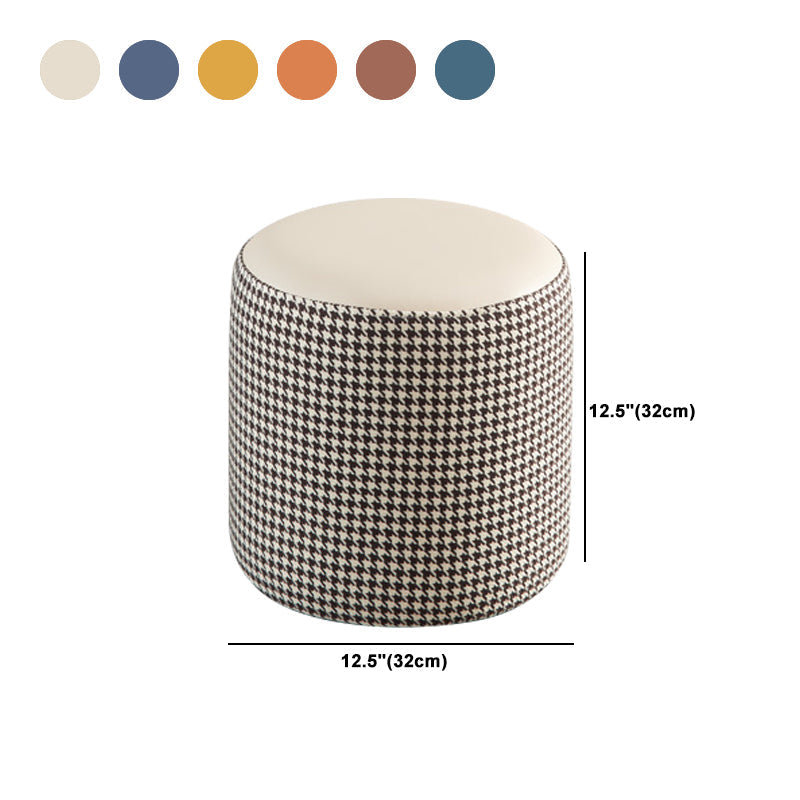 Modern Water Resistant Ottoman Circle Shape Orange Genuine Leather Cube Clearhalo 'furn' 'furn_ottomans_poufs' 'Furniture' 'Living Room Furniture' 'Ottomans & Poufs' 'ottomans_poufs' 5866235