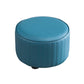 Modern Round Ottoman Solid Color Leather Water Resistant Footstool Ottoman Blue 1 Piece Clearhalo 'furn' 'furn_ottomans_poufs' 'Furniture' 'Living Room Furniture' 'Ottomans & Poufs' 'ottomans_poufs' 5866243
